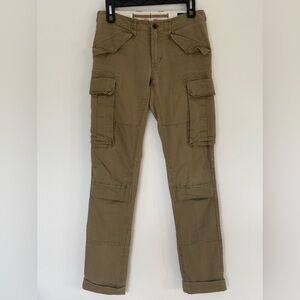 Ralph Lauren Polo Womens Sz 4 Brown Cargo Military Army Pants Jeans Pockets Y2K